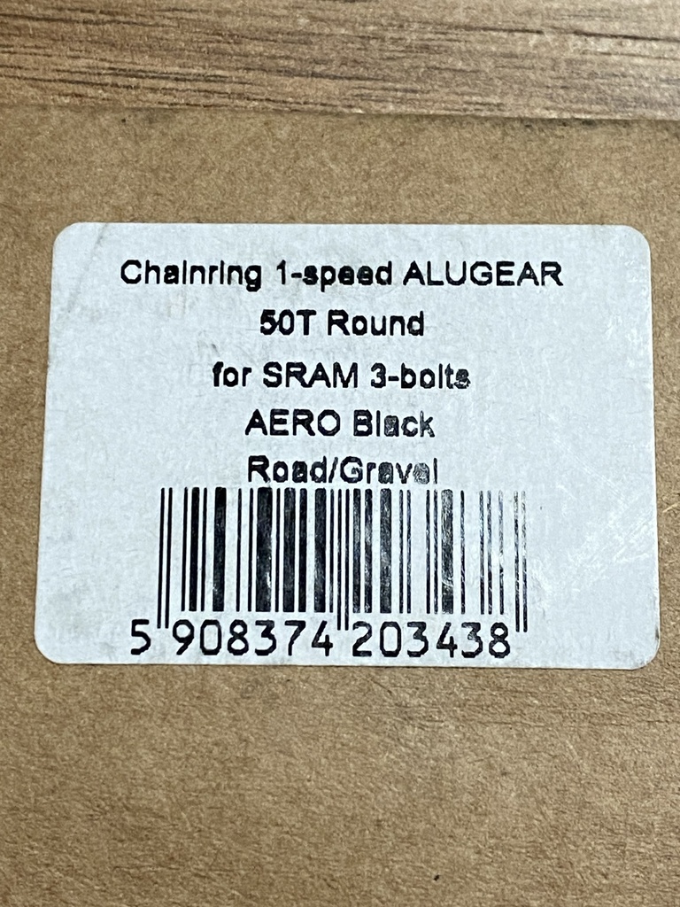 Alugear - Plateau 1x AERO rond SRAM-3 trous (50T - Black)