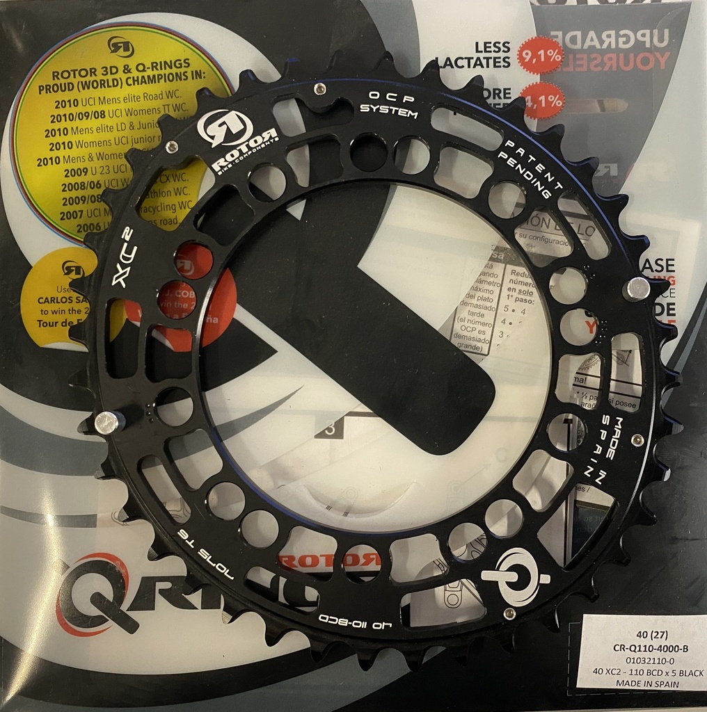 Rotor - Chainring Q 40t QX2 - Bcd110x5 - Outer Ext - Black *stopé