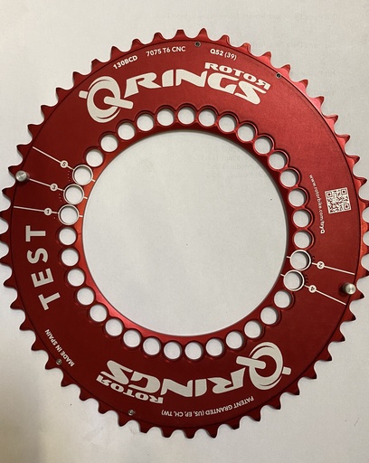 [QTEST52130] Rotor - Neuf -Qrings Test Rouge 52aero externe / 130x5